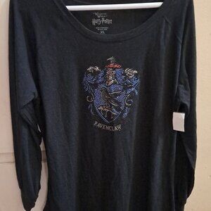 Harry Potter Ravenclaw Rhinestone crest long sleeve top